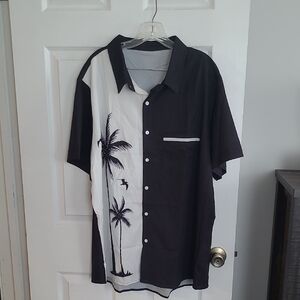 Black and White Palm Tree Men's Shirt